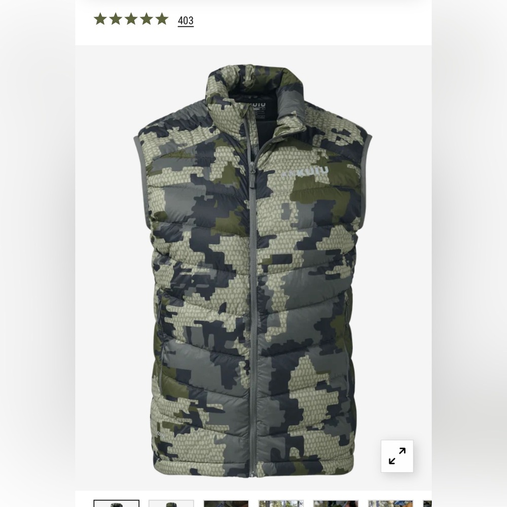 KUIU Men's Camo Puffer Vest - Olive & Gray